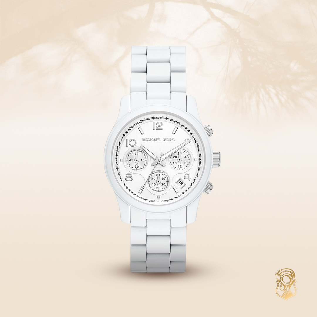 MSP: 102639 Michael Kors Runway White-Tone Watch 38mm 8,050,000