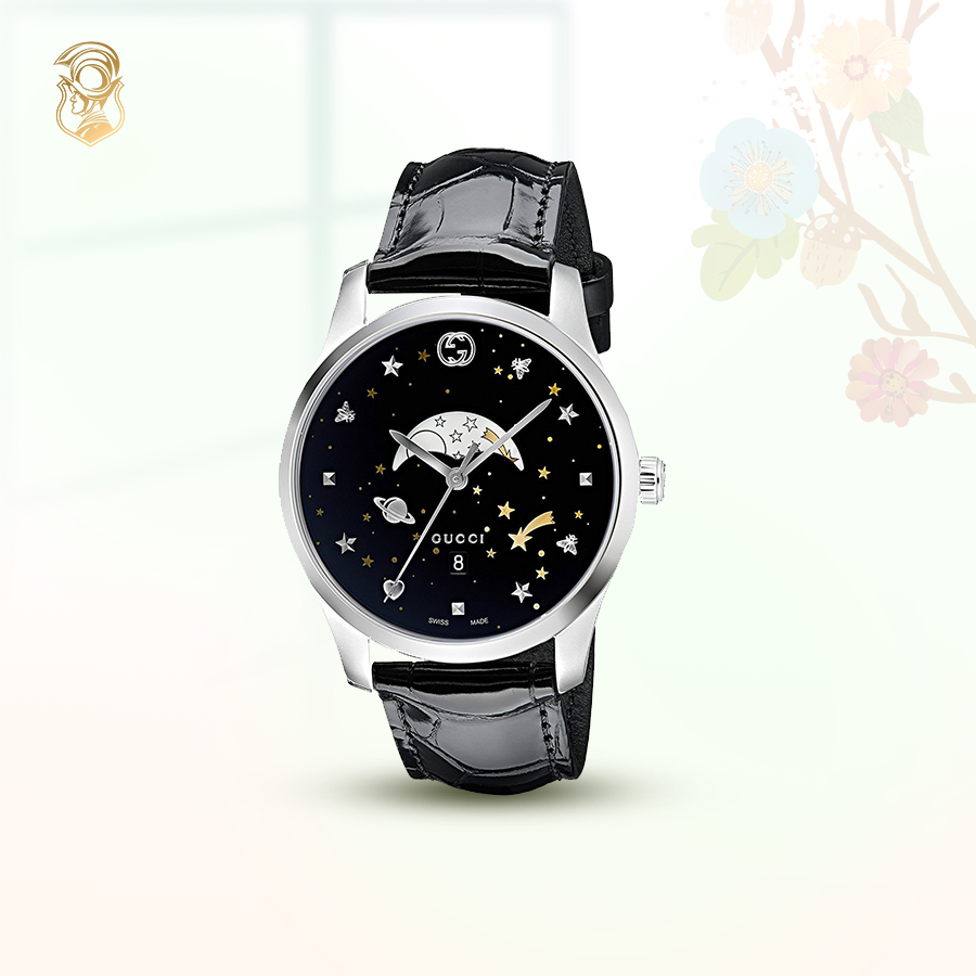 GUCCI G-TIMELESS BLACK MOTIFS WATCH 40MM