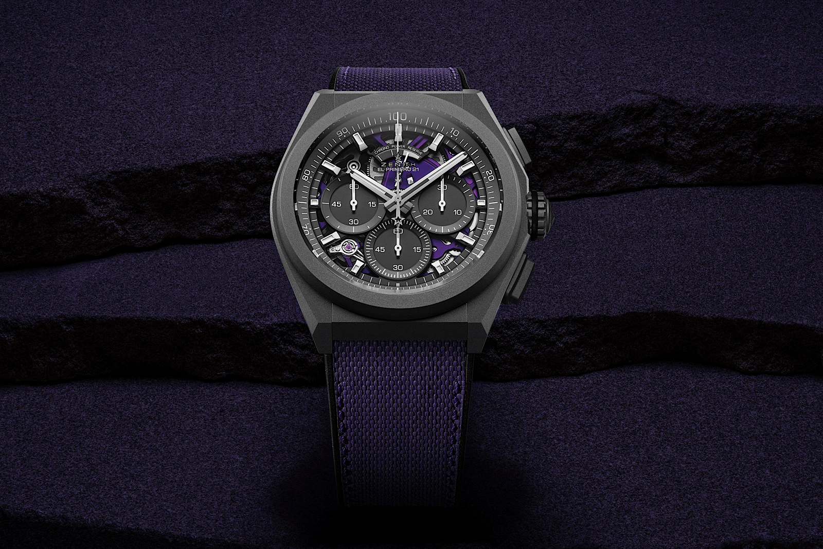 đồng hồ màu tím Zenith Defy 21 Ultraviolet Chronograph 