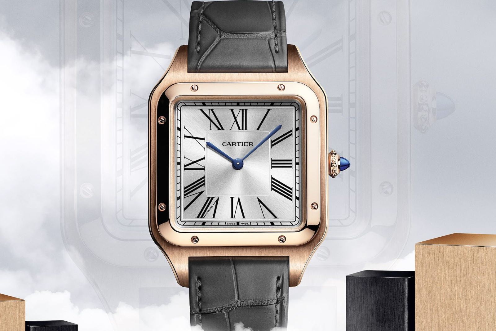  Cartier Santos Dumont XL Phiên Bản full rose-gold 18K 2020